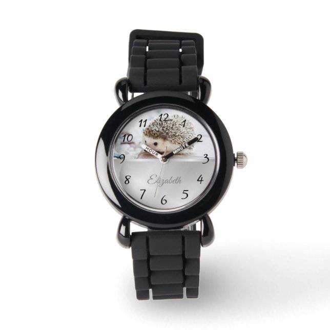 Reloj De Pulsera Monograma de Relieve metalizado plateado de edgeho (Anverso)