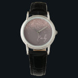 Reloj De Pulsera Monograma de Terracotta Rosa Oro Rubor Purpurina r<br><div class="desc">Terracota y Rosa Gold - Rubor Pink Sparkle Purpurina Script Monograma Observatorio de nombres. Esto hace que la graduación perfecta, el cumpleaños, el boda, la ducha de novia, el aniversario, la ducha de bebé o la fiesta de soltera sea un regalo para alguien que ama el lujo glam y los...</div>