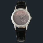 Reloj De Pulsera Monograma de Terracotta Rosa Oro Rubor Purpurina r<br><div class="desc">Terracota y Rosa Gold - Rubor Pink Sparkle Purpurina Script Monograma Observatorio de nombres. Esto hace que la graduación perfecta, el cumpleaños, el boda, la ducha de novia, el aniversario, la ducha de bebé o la fiesta de soltera sea un regalo para alguien que ama el lujo glam y los...</div>