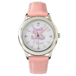 Reloj De Pulsera Monograma E chicas carta de dibujos animados Elian