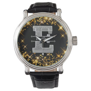 Reloj De Pulsera Monograma E inicial de plata personalizado Su nomb