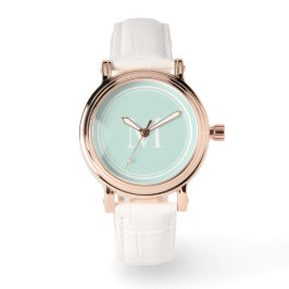 Reloj De Pulsera Monograma elegante de círculo redondo