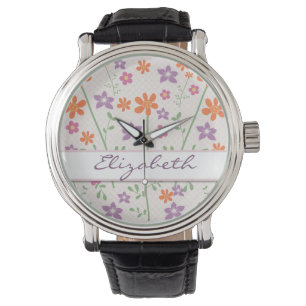Reloj De Pulsera Monograma elegante del diseño del estampado de
