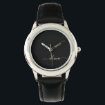 Reloj De Pulsera Monograma elegante Minimalista blanco negro y mode<br><div class="desc">Presentamos nuestra Colección de Monogramas Modernos Minimalistas en Blanco y Negro: Adopte la simplicidad y la sofisticación con nuestros diseños minimalistas, curados para elevar su estilo sin esfuerzo. Esta colección, elaborada con gran interés para la estética moderna, presenta elegantes diseños en blanco y negro acentuados por monogramas personalizados. Desde papel...</div>