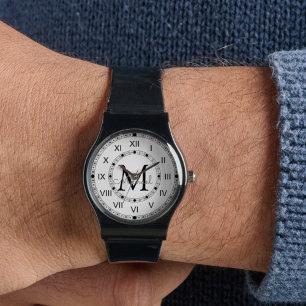 Reloj De Pulsera monograma elegante minimalista Silicona Strand bla