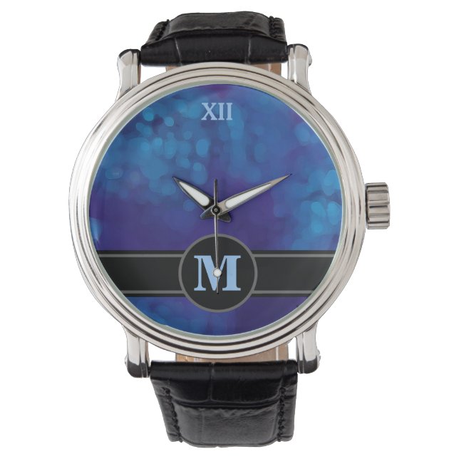 Reloj De Pulsera monograma en azul (Anverso)