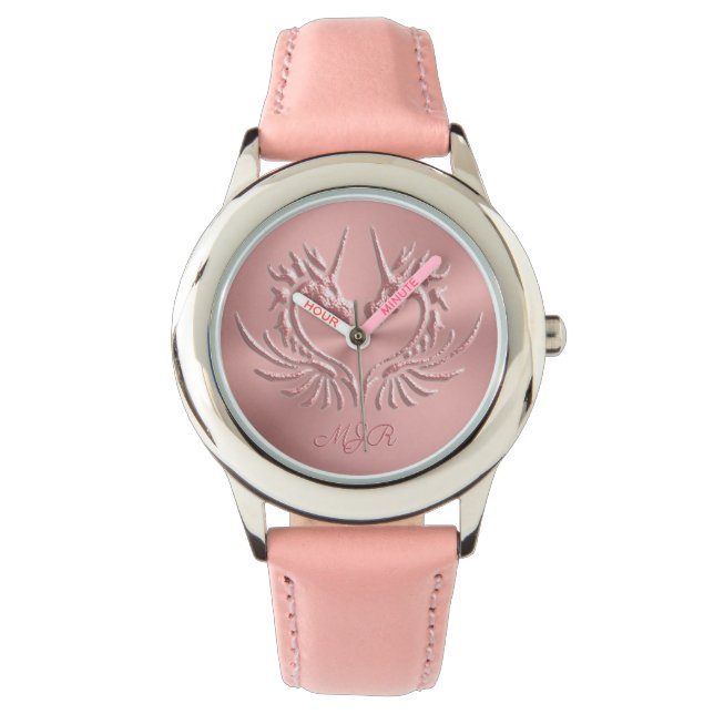 Reloj De Pulsera Monograma Escala de Dragón Corazón, oro rosa (Anverso)
