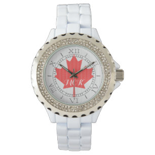 Reloj De Pulsera Monograma Estilo Knit Maple Leaf Knitf Motif