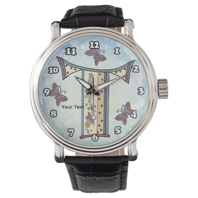 Reloj De Pulsera Monograma floral (Anverso)