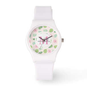 Reloj De Pulsera Monograma floral de Moda moderna