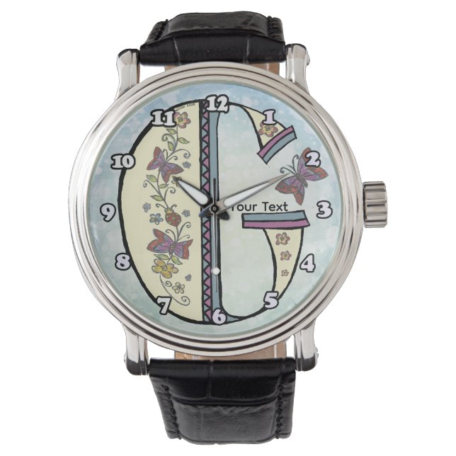 Reloj De Pulsera Monograma floral G (Anverso)