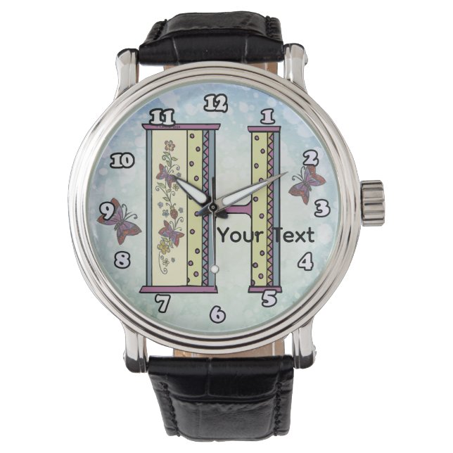 Reloj De Pulsera Monograma Floral H (Anverso)