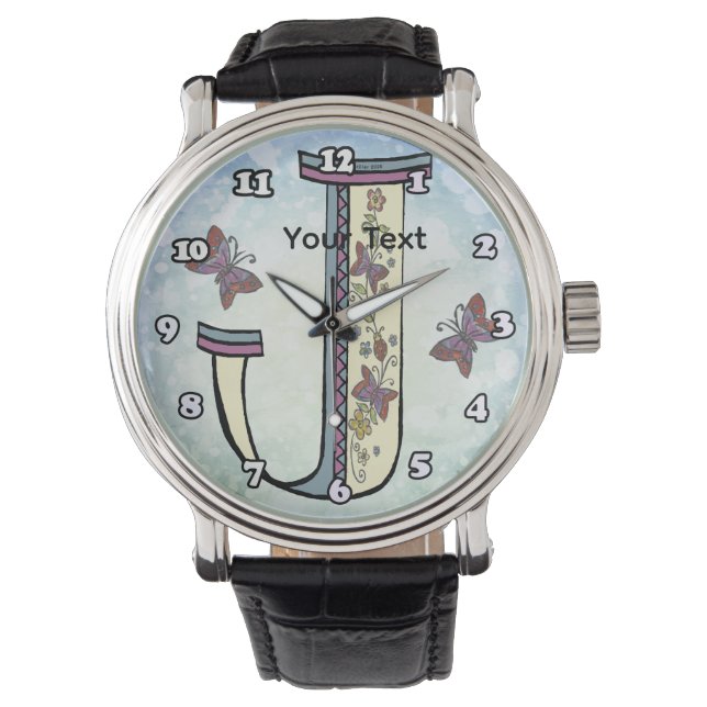 Reloj De Pulsera Monograma floral J (Anverso)