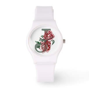 Reloj De Pulsera Monograma floral J letra mayúscula
