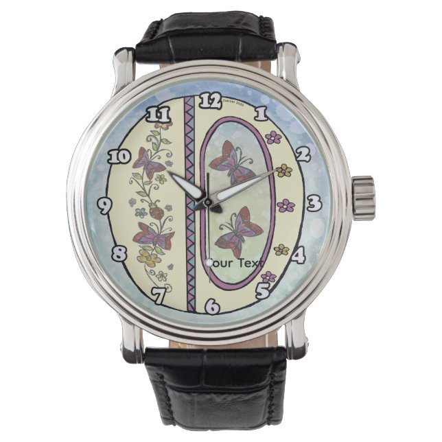 Reloj De Pulsera Monograma floral O (Anverso)