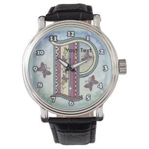 Reloj De Pulsera Monograma floral P
