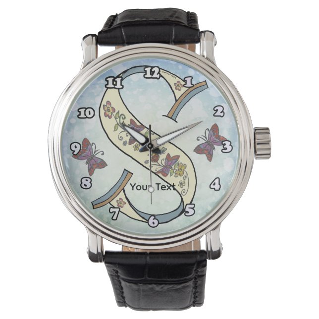 Reloj De Pulsera Monograma floral S (Anverso)