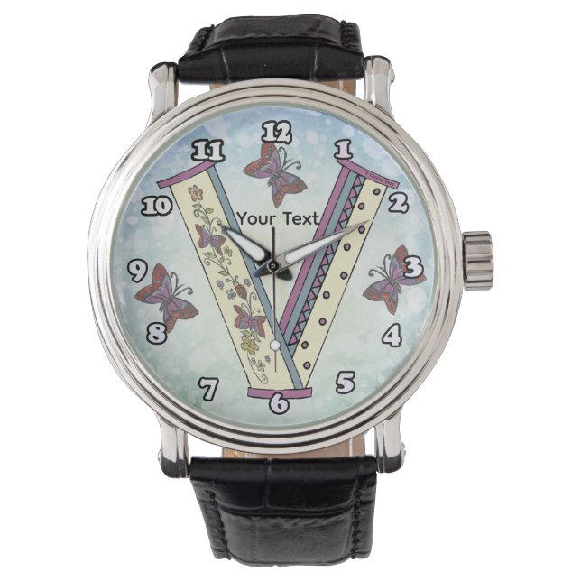 Reloj De Pulsera Monograma floral V (Anverso)