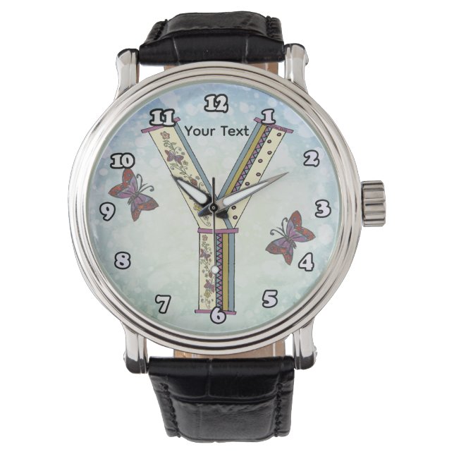 Reloj De Pulsera Monograma floral Y (Anverso)