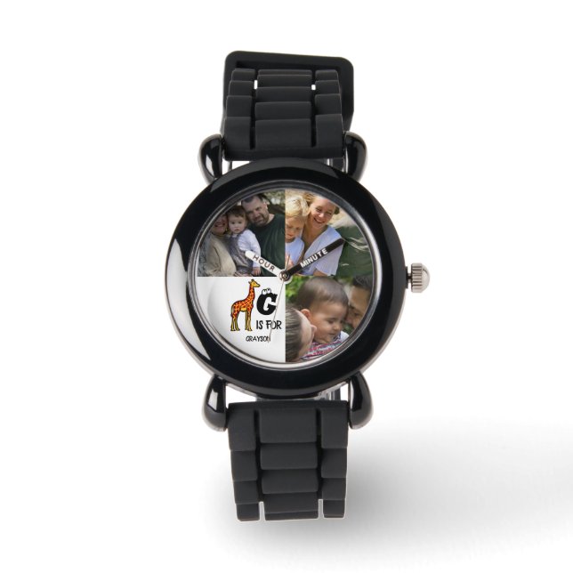 Reloj De Pulsera Monograma G de personalizado es para jirafas linda (Anverso)
