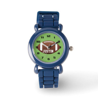 Reloj De Pulsera Monograma genial con nombre de fútbol para niños