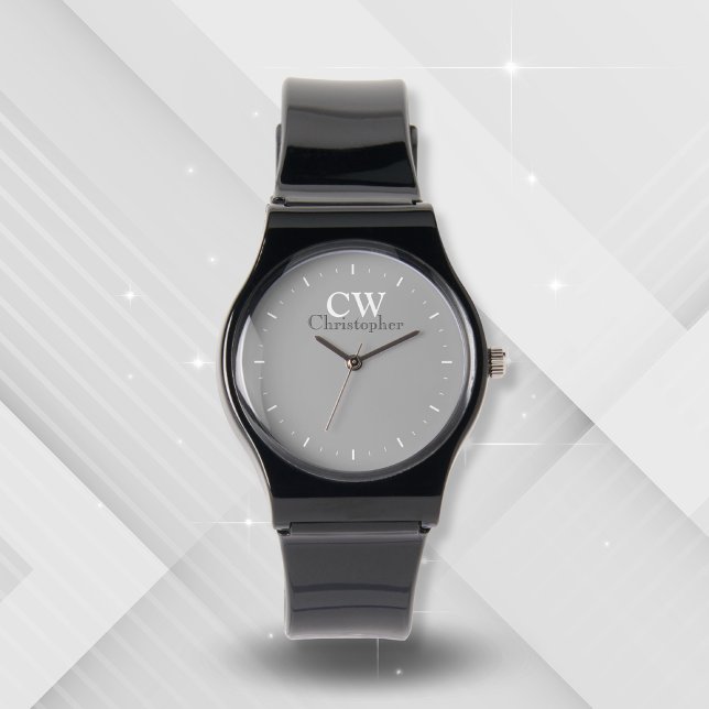 Reloj De Pulsera Monograma gris minimalista (Subido por el creador)