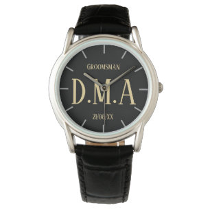 Reloj De Pulsera Monograma Groomsman Bestman Padre Groom Bride