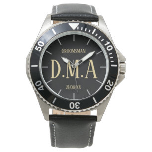 Reloj De Pulsera Monograma Groomsman Bestman Padre Groom Bride