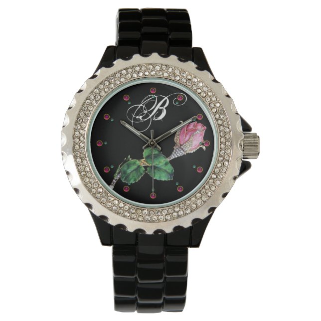 RELOJ DE PULSERA MONOGRAMA IMPRESO DE ENAMEL ROSEBUD JEWEL Y DIAMAN (Anverso)