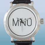 Reloj De Pulsera Monograma inicial simple<br><div class="desc">Diseño inicial de monograma minimalista de tipografía moderna que se puede cambiar para personalizar. Simple borde circular para enmarcar las iniciales. Fresco y minimalista.</div>