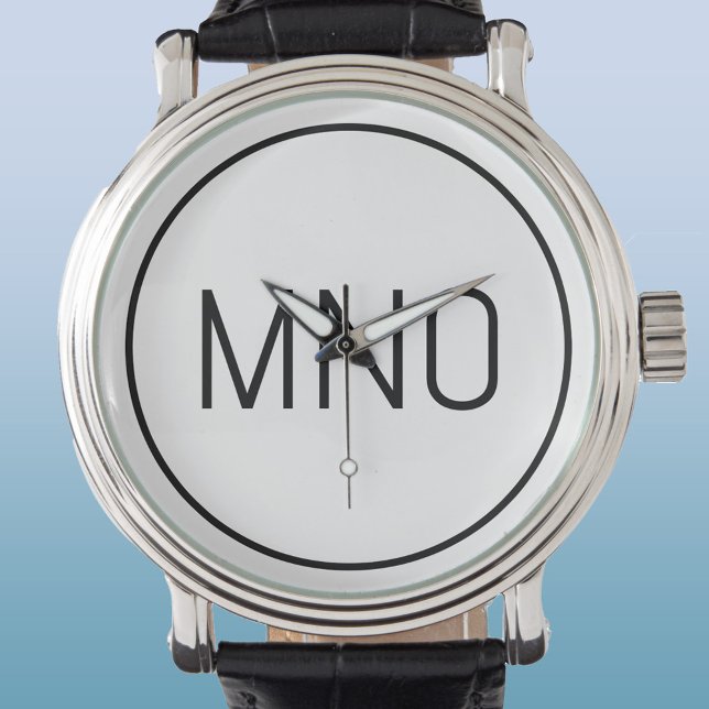 Reloj De Pulsera Monograma inicial simple (Simple monogram initial personalized minimalist watch)