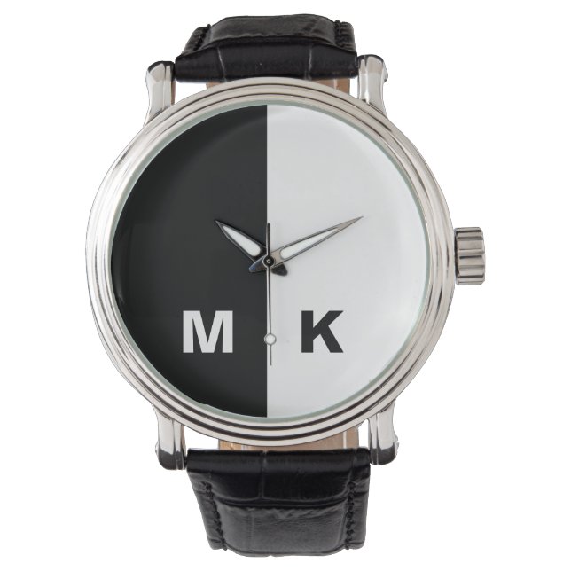 Reloj De Pulsera Monograma moderno masculino (Anverso)