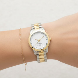 Reloj De Pulsera Monograma Neutral Moderno Minimalista Elegante