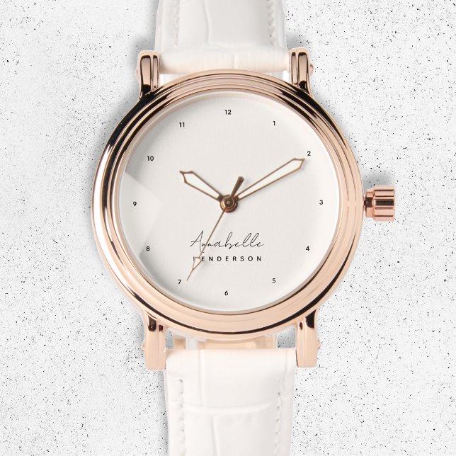 Reloj De Pulsera Monograma Neutral | Moderno Minimalista Elegante (Subido por el creador)