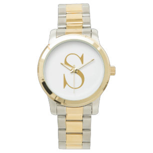 Reloj De Pulsera Monograma Nombre Inicial Moderno Personalizado Dor