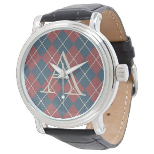 Reloj De Pulsera Monograma patriótico Argyle Watch