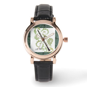 Reloj De Pulsera Monograma Personalizado de efecto de roca óboe y o