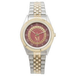 Reloj De Pulsera Monograma Personalizado de estilo romano