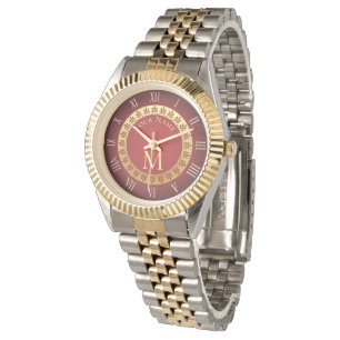 Reloj De Pulsera Monograma Personalizado de estilo romano