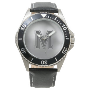 Reloj De Pulsera Monograma Personalizado en Metal Pulido Cool