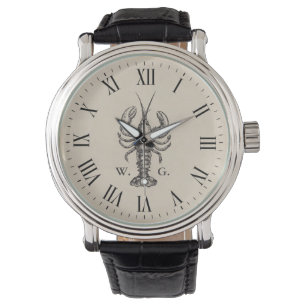 Reloj De Pulsera Monograma personalizado langosta náutica