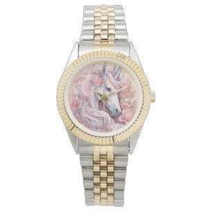 Reloj De Pulsera Monograma personalizado lindo unicornio