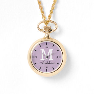 Reloj De Pulsera Monograma personalizado púrpura