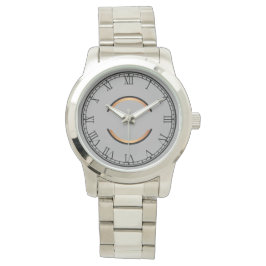 Reloj De Pulsera Monograma Rústico Unisex plata sobredimensionada