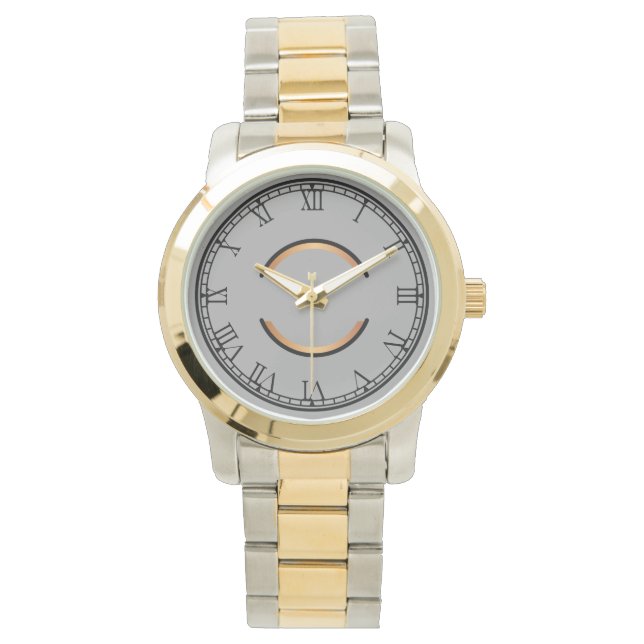 Reloj De Pulsera Monograma Rústico Unisex Sobredimensionado con dos (Anverso)