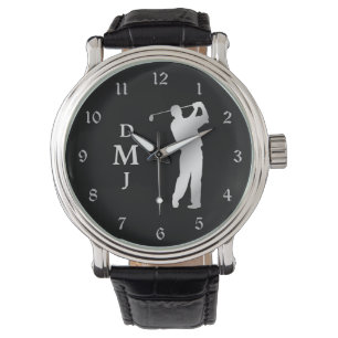 Reloj De Pulsera Monograma Silhouette Golfer plateado