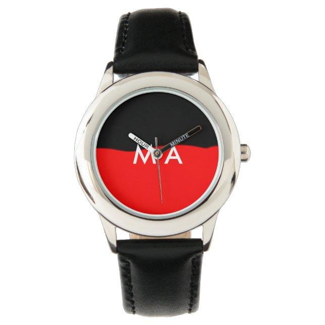 Reloj De Pulsera Monograma simple añada su letra de nombre man mini (Anverso)