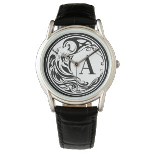 Reloj De Pulsera Monograma tribal del lobo