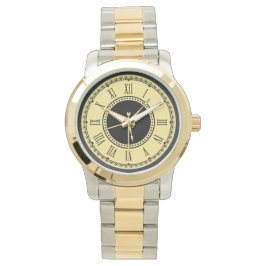 Reloj De Pulsera Monograma Unisex Dos Tonos Sobredimensionados