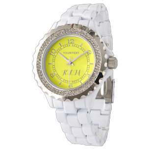 Reloj De Pulsera Monograma Vibrante Yellow Fluo Delight Ready